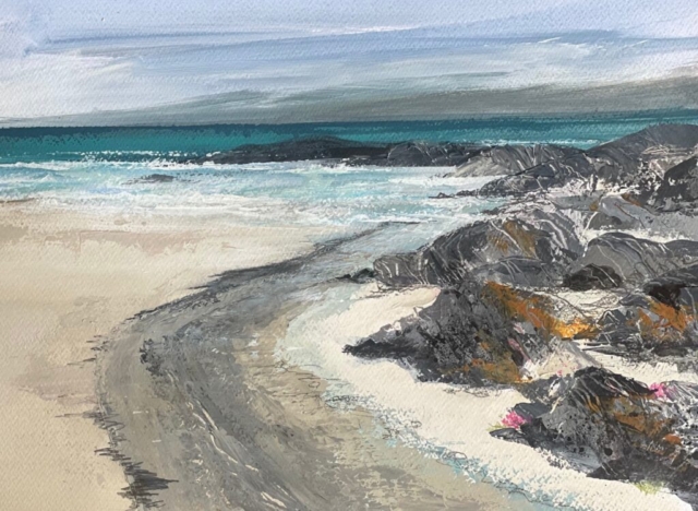 Listening to the oystercatchers 38 x28cm Sold