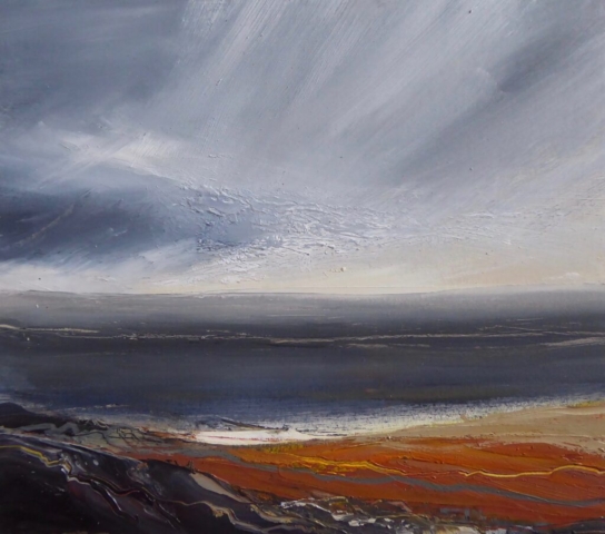 Slate grey sea 17x17cm Sold