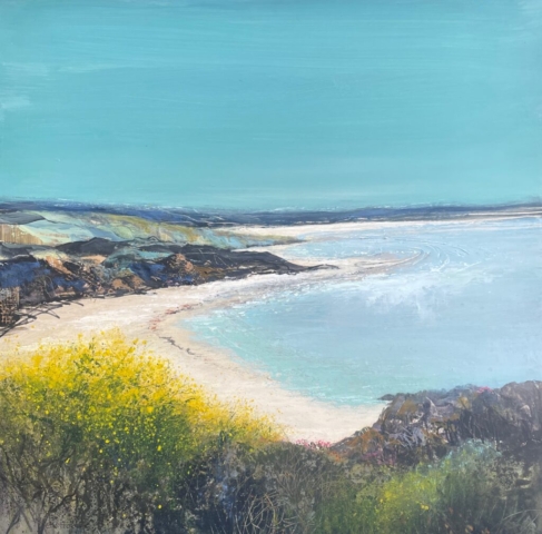 Glorious gorse, m/m on board, 60cm x 60cm SOLD