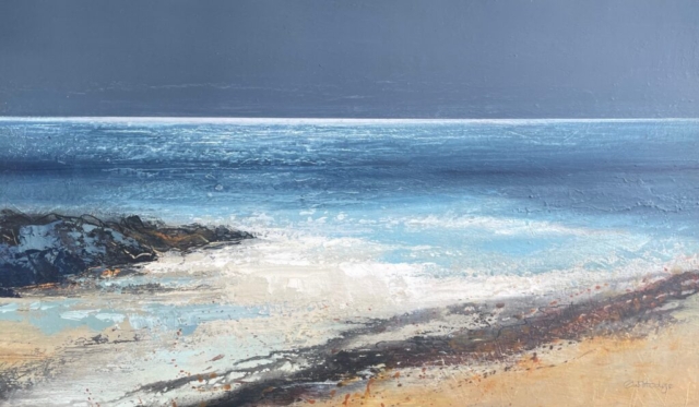 Incoming tide, m/m on board, 60cm x 35cm m/m SOLD